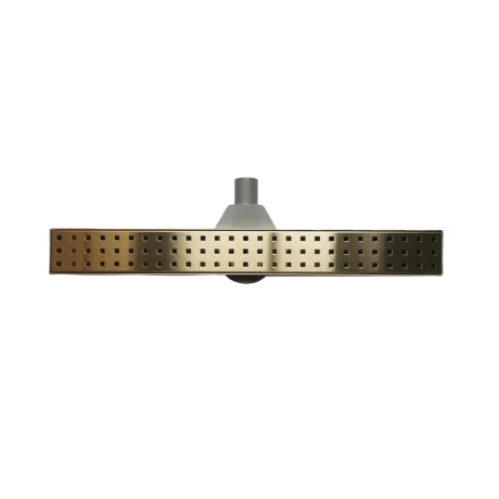 DESAGÜE RECTANGULAR EN ACERO SS304 INOX 60X7 COLOR ORO CEPILLADO 000