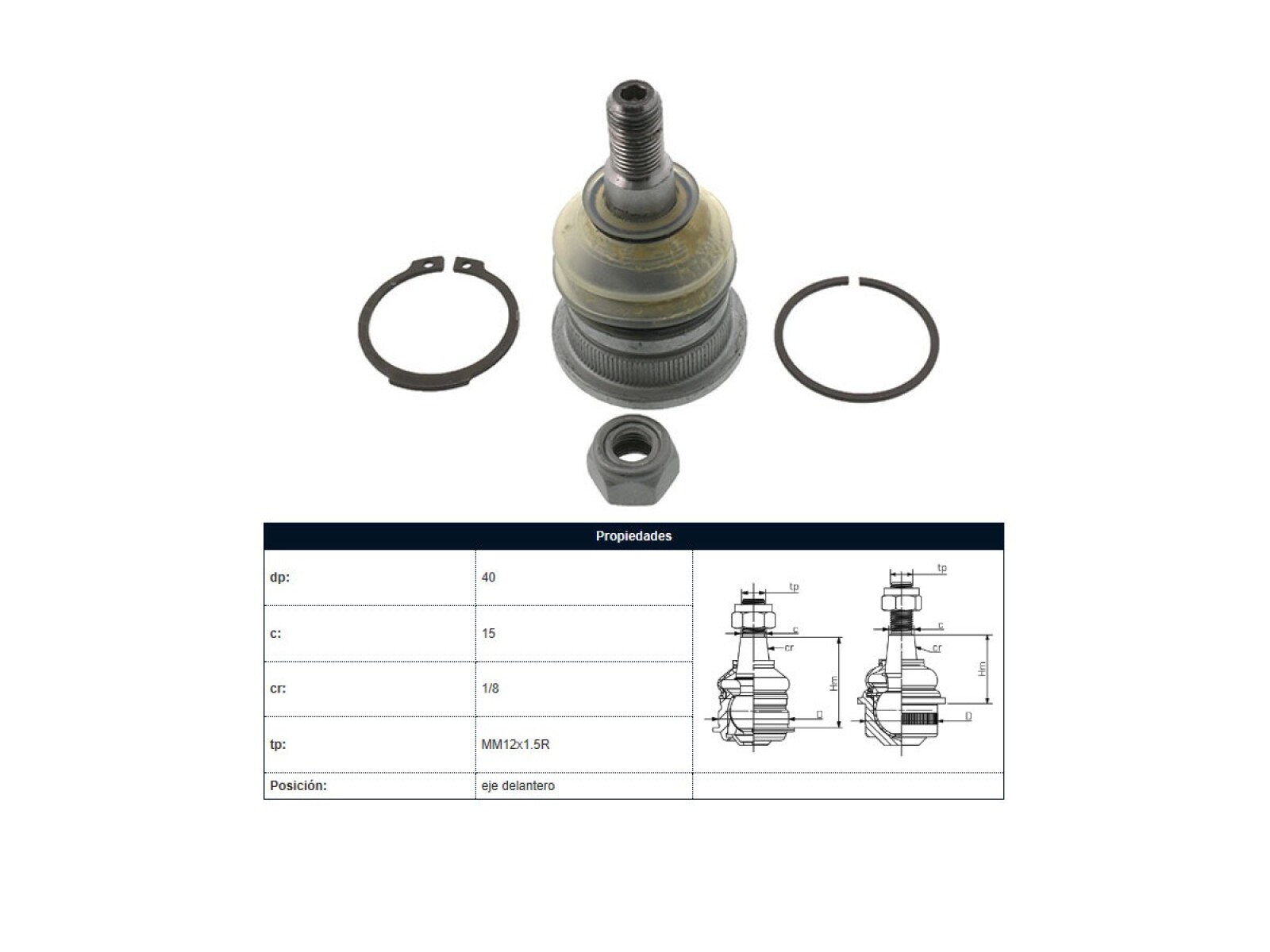Rotula Del Hyundai Accent/Hb20 Hb20S/Elantra/I20 Jac J3 A137 Kia Rio 94-25 Der/Izq 