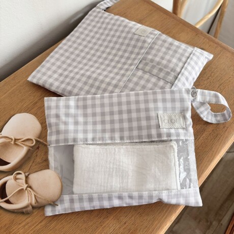 Bolsita Set Impermeable Vichy Gris