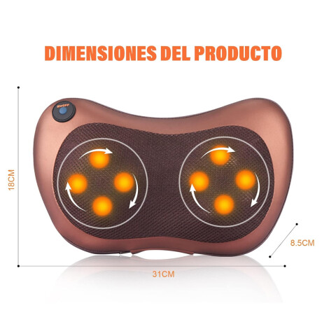 Masajeador Masajes Eléctrico Almohada Auto O Hogar Marrón
