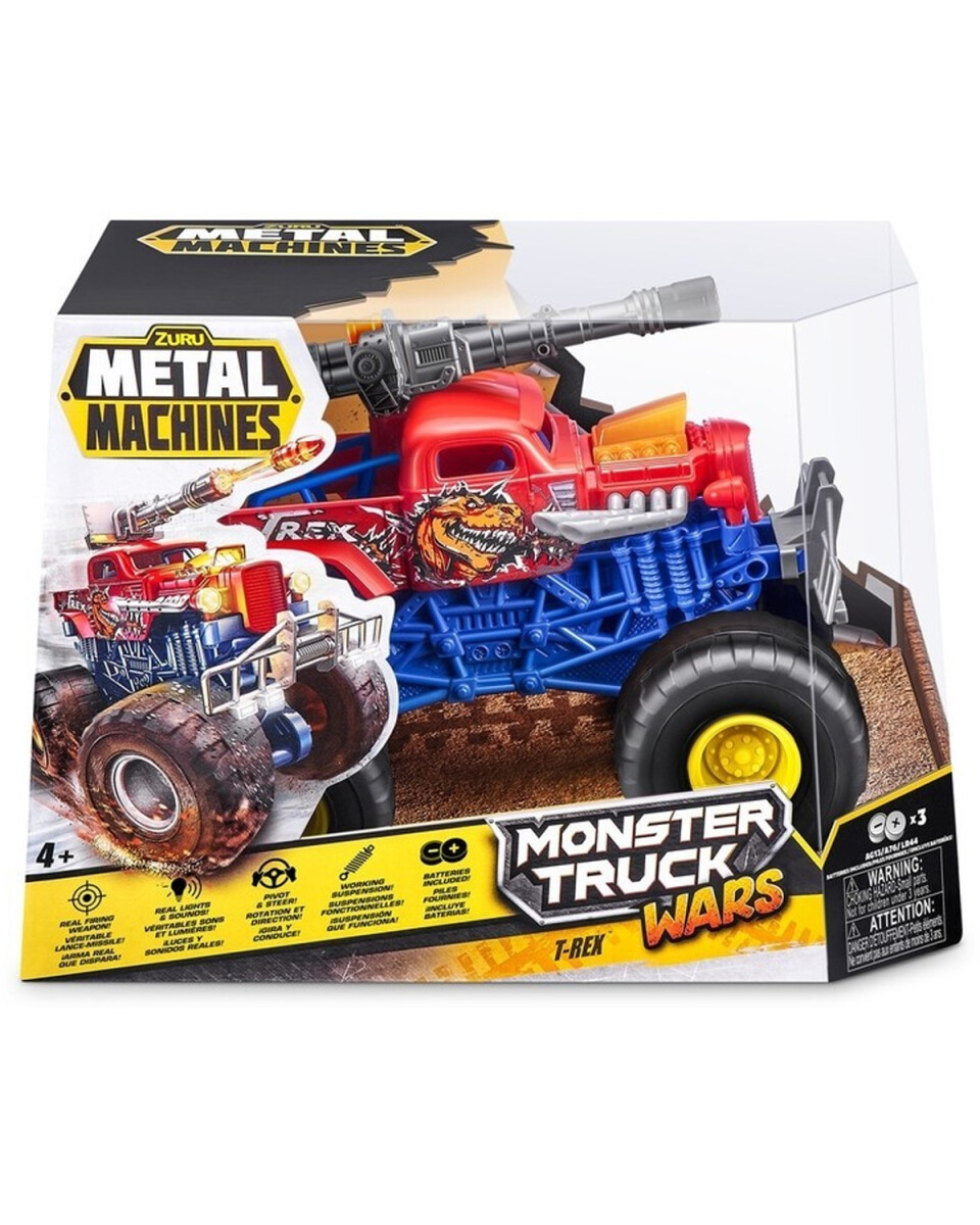 Camión Monster Truck Metal Machines con luces y sonido 