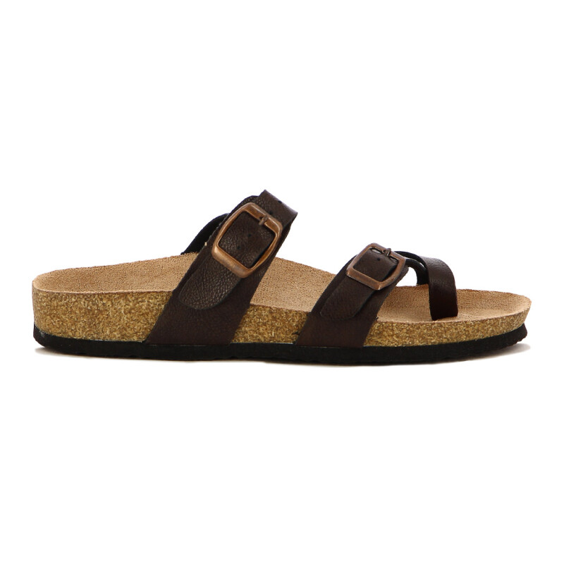 Sandalias Mujer Darkness Tiras Cruzadas Marron Oscuro