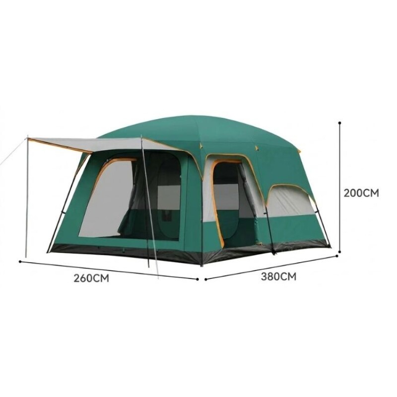 Carpa Estructural Tipo Cabaña 6-8 Personas Verde