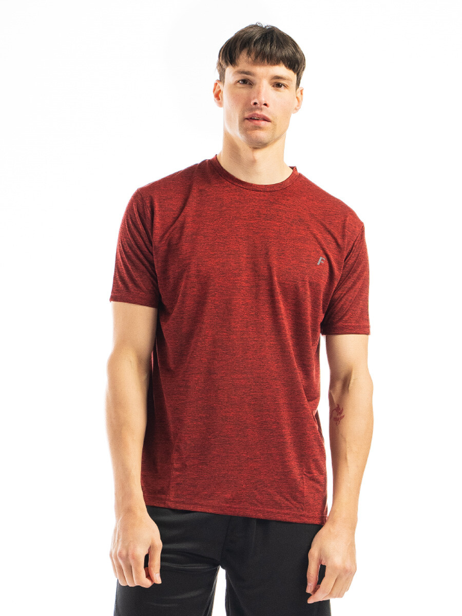 Remera Deportiva Dry Fit - Rojo Melange 