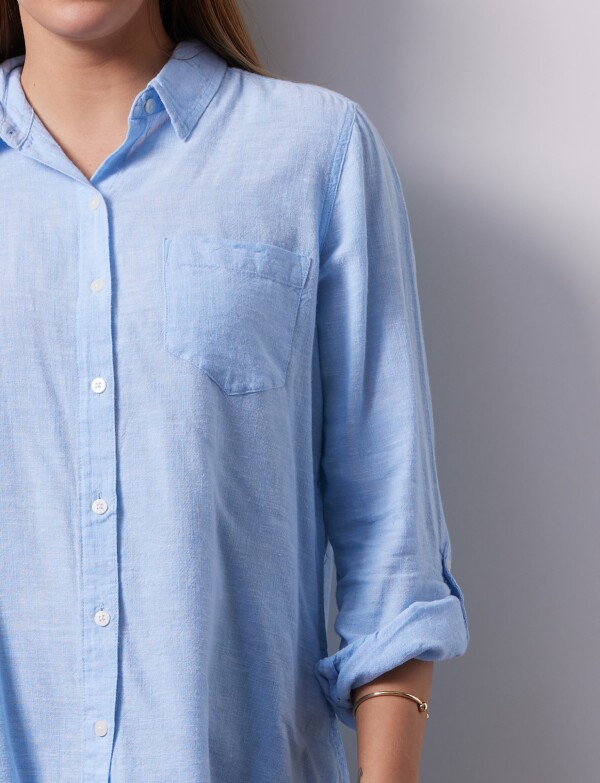 Camisa Lino CELESTE