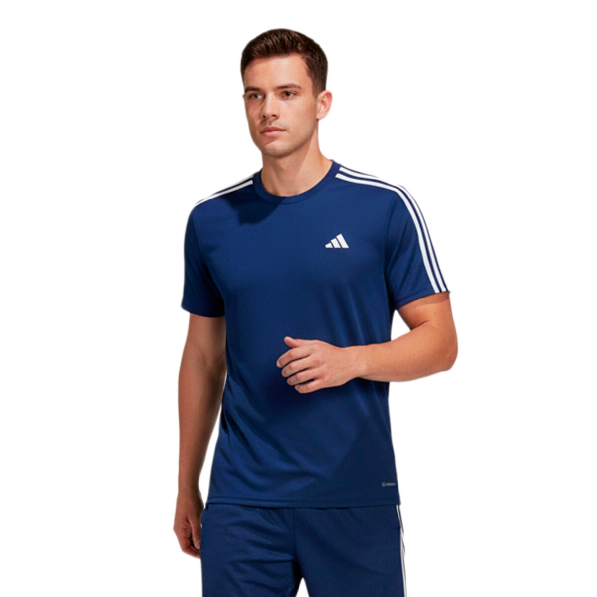 Remera Training De Hombre Adidas Tr-es Base 3s T - Azul-blanco 