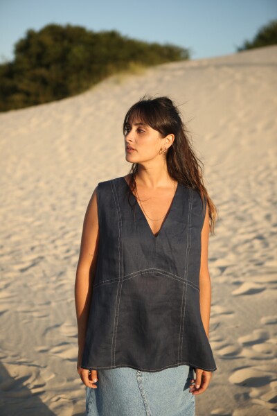 TOP MONA Azul Piedra