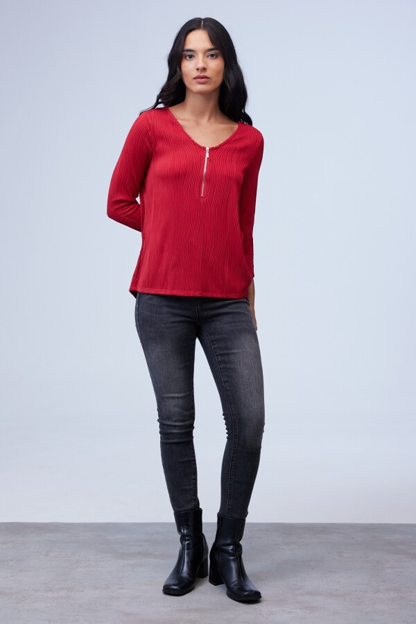 Blusa Zip ROJO