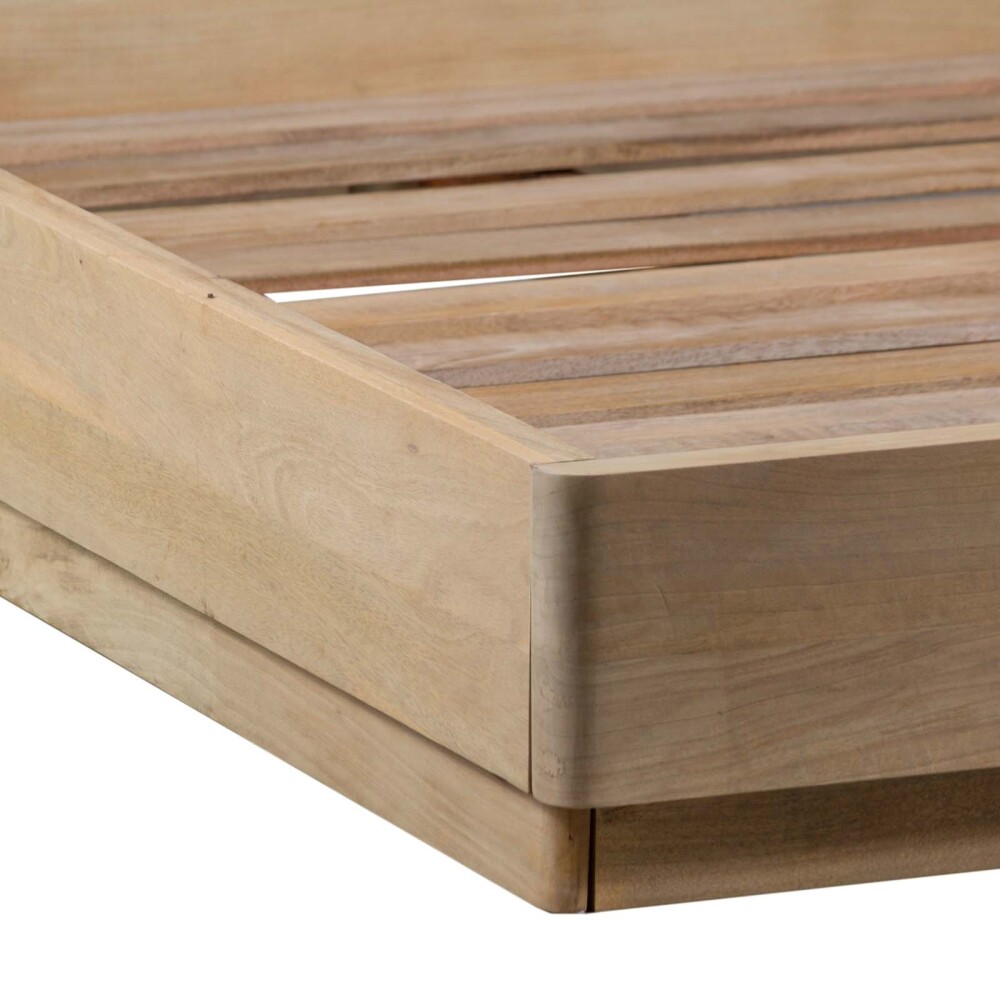 CAMA 2 PLAZAS MADERA NATURAL-BEIGE CUARZO