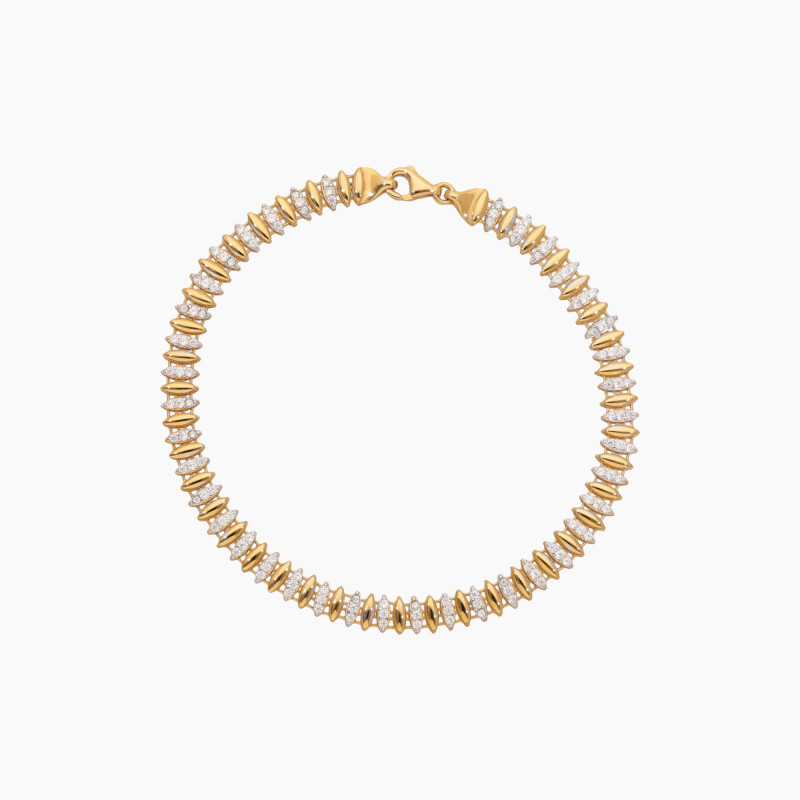 Pulsera en oro 18K con circonias Pulsera En Oro 18k Con Circonias