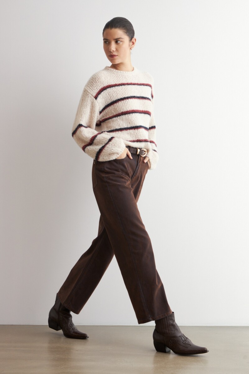 Sweater rayado - crudo 