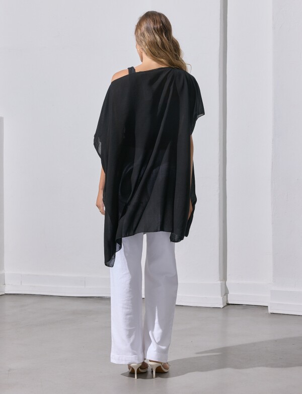 Poncho Noche NEGRO/PLATEADO