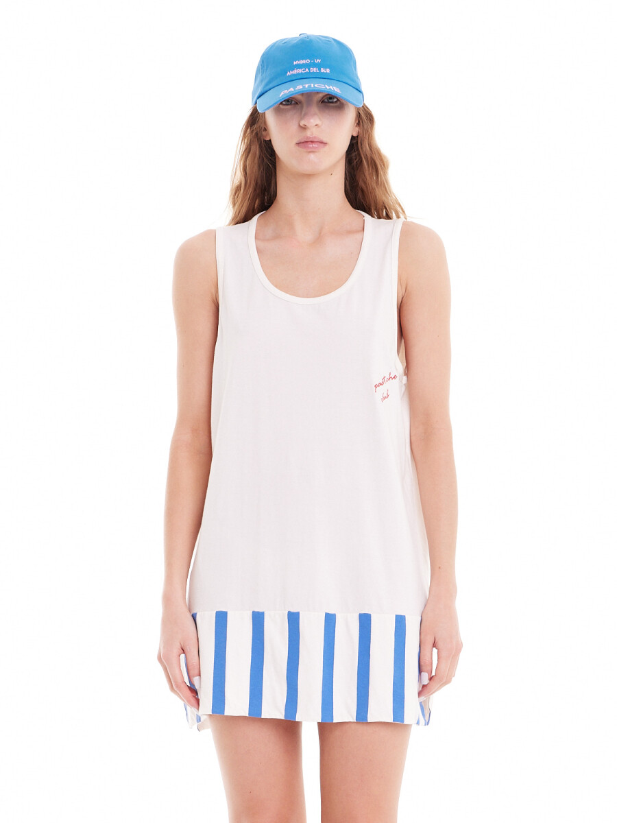 Muscu Playera Stripes - Azul 