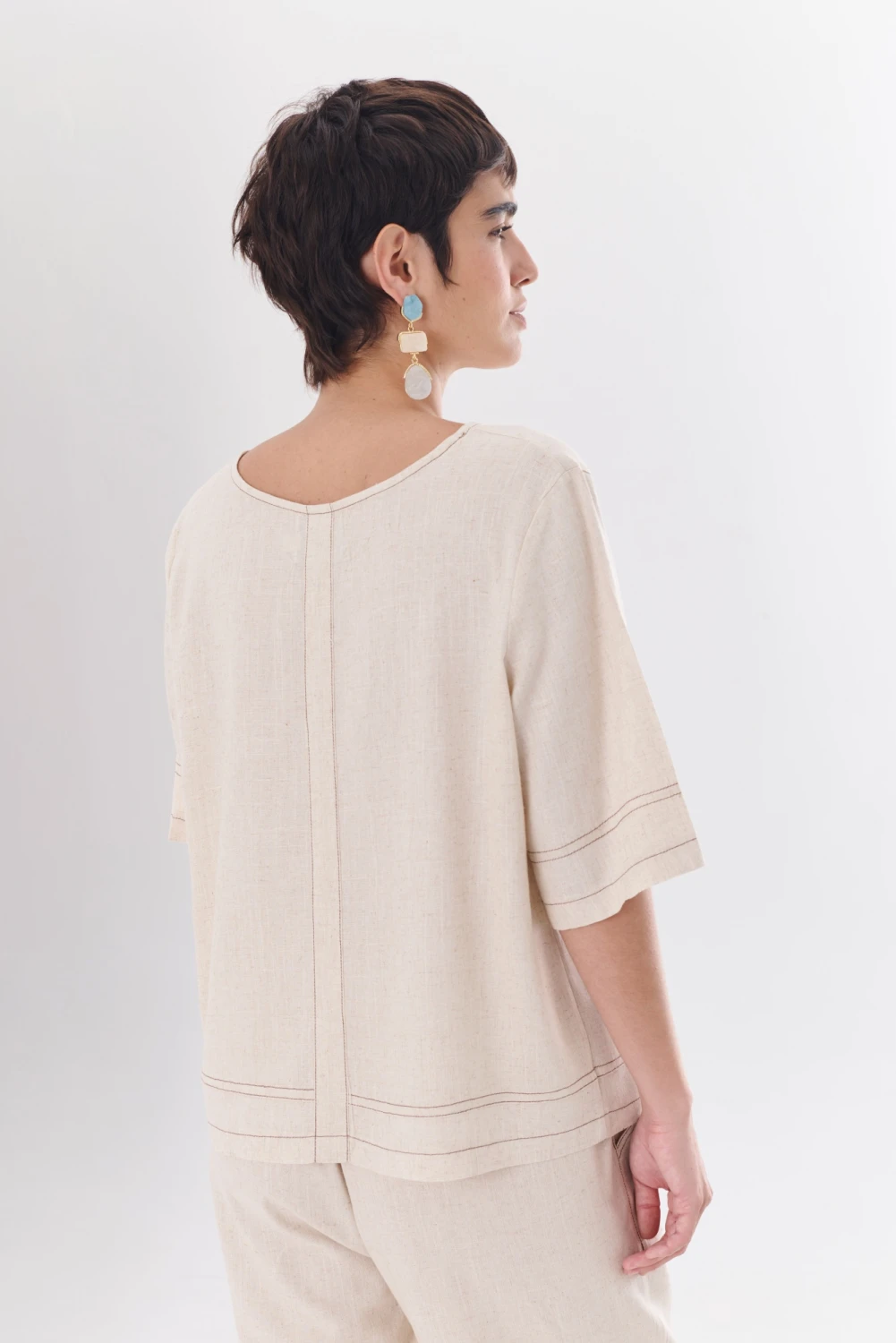 BLUSA LINO EVA beige 1