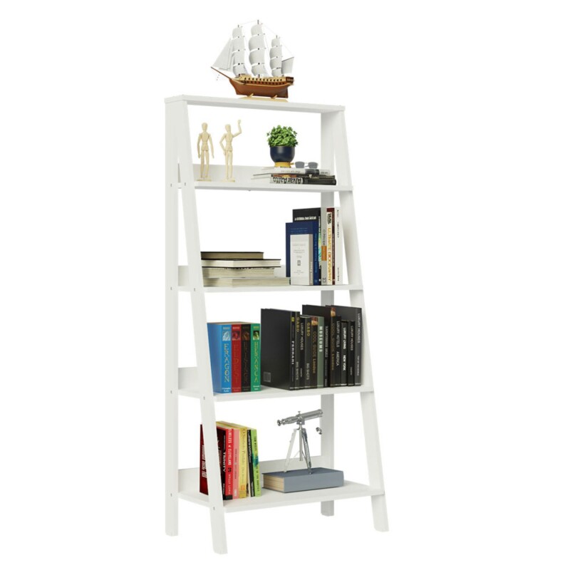Estantería biblioteca multiuso Lumax escalera para Libros 4 Repisas Blanco