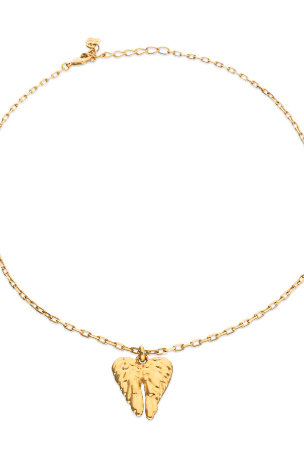 COLLAR CORTO ALEACIÓN DE METALES BAÑADO EN ORO 18K CON DETALLE DE ALAS Colgante