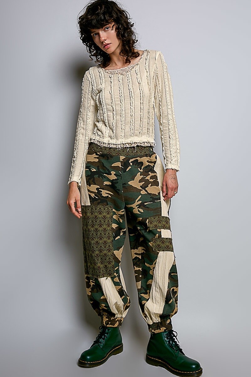 PANTALON PATCHWORK Verde