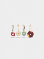 Set De Aros Cuentas Multiformas multicolor