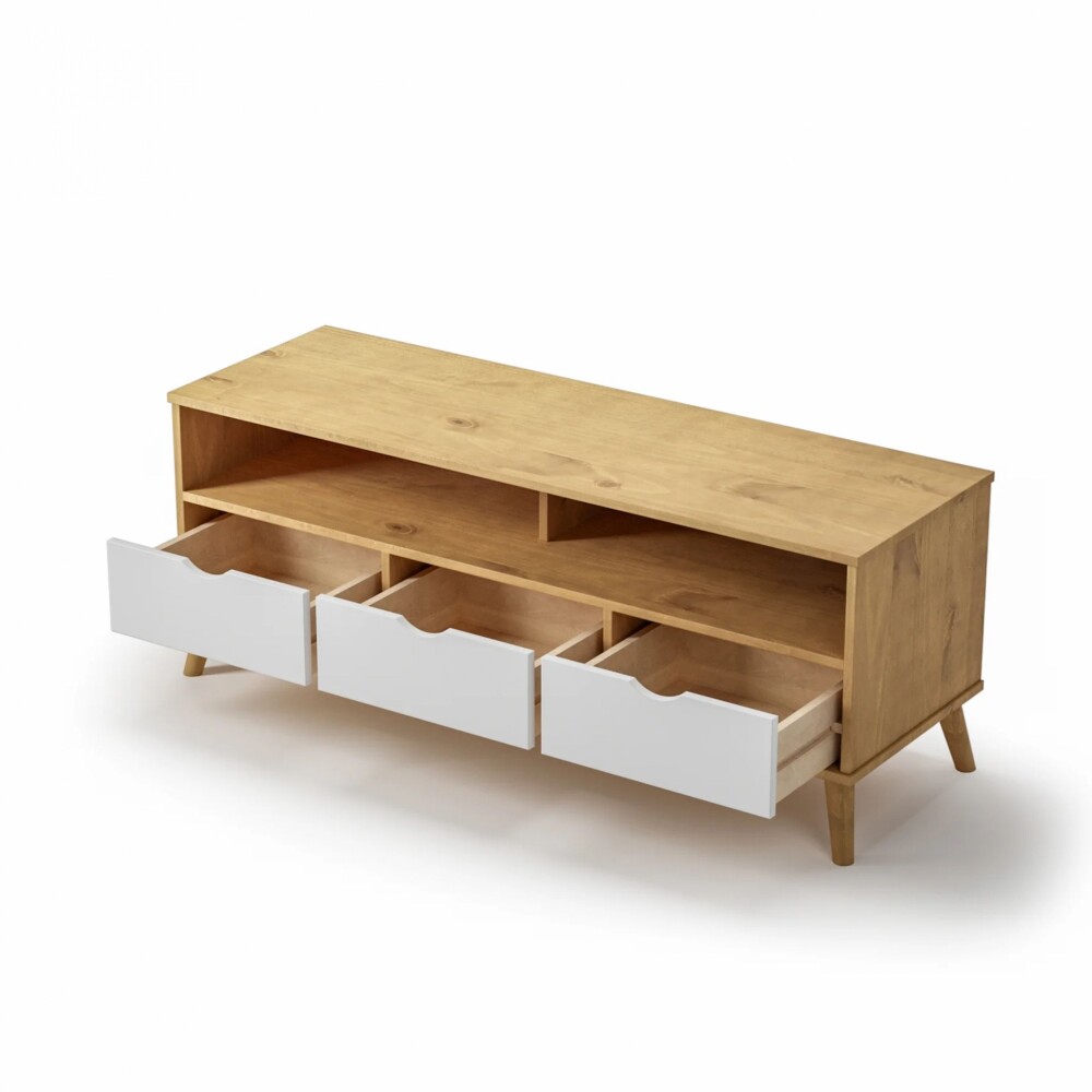 Rack 3 Cajones Madera - Linea Dublin Blanco