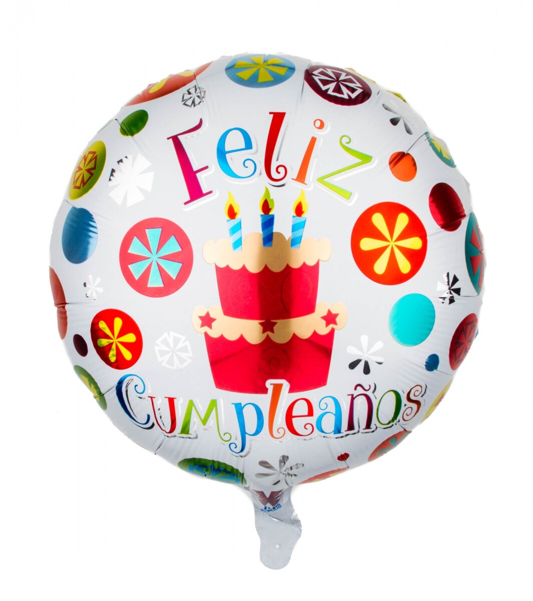 Globo Helio feliz cumpleaños- diseño torta con velitas 