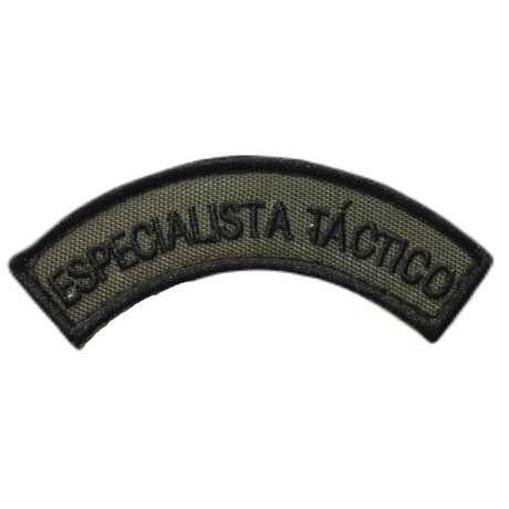 Parche bordado medialuna de brazo - Especialista Táctico Verde