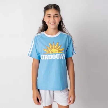 CAMISETA DE NIÑO SOL UY CELESTE CE-SOLUYN-18 TALLE 6 CELESTE