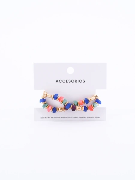 PULSERA PIEDRAS DORADO