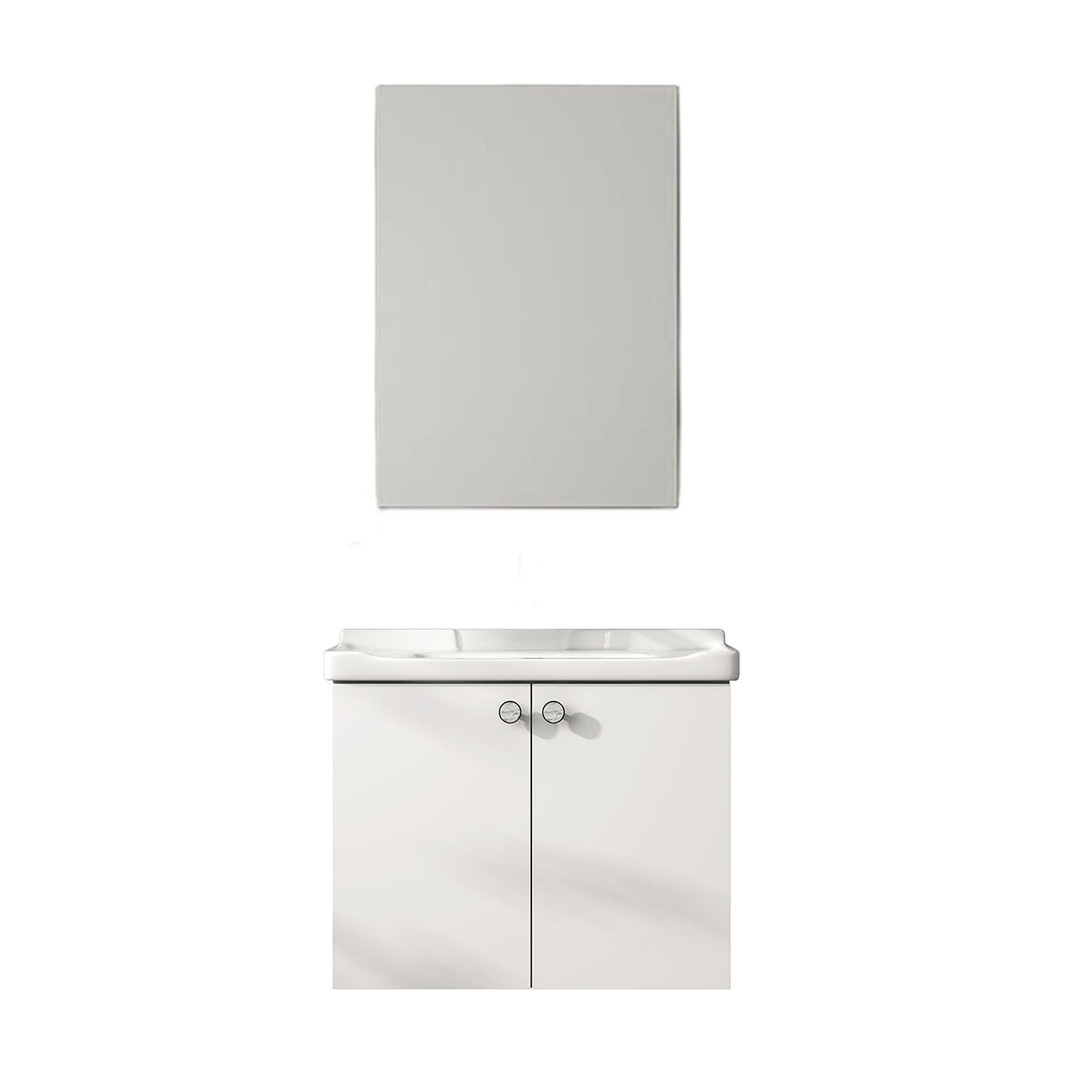 Mueble Baño En Mdf 61X48X45 Blanco - Incluye Espejo 