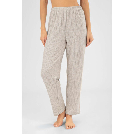 Pantalon rib grueso crema Crema