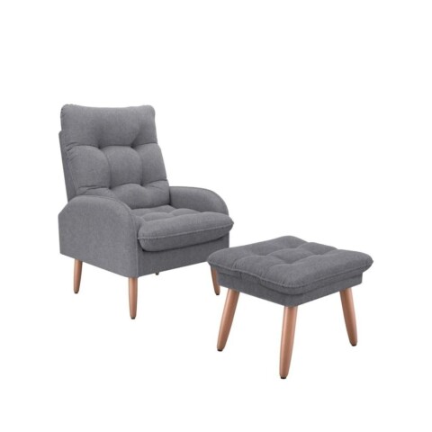 COMBO POLTRONA CON PUF - NANTES - GRIS ROBLES Combo Poltrona Con Puf - Nantes - Gris Robles