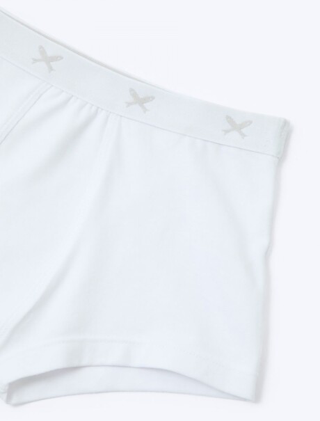 KIT CON 2 CALZONCILLOS ESTILO BOXER INFANTILES BLANCO