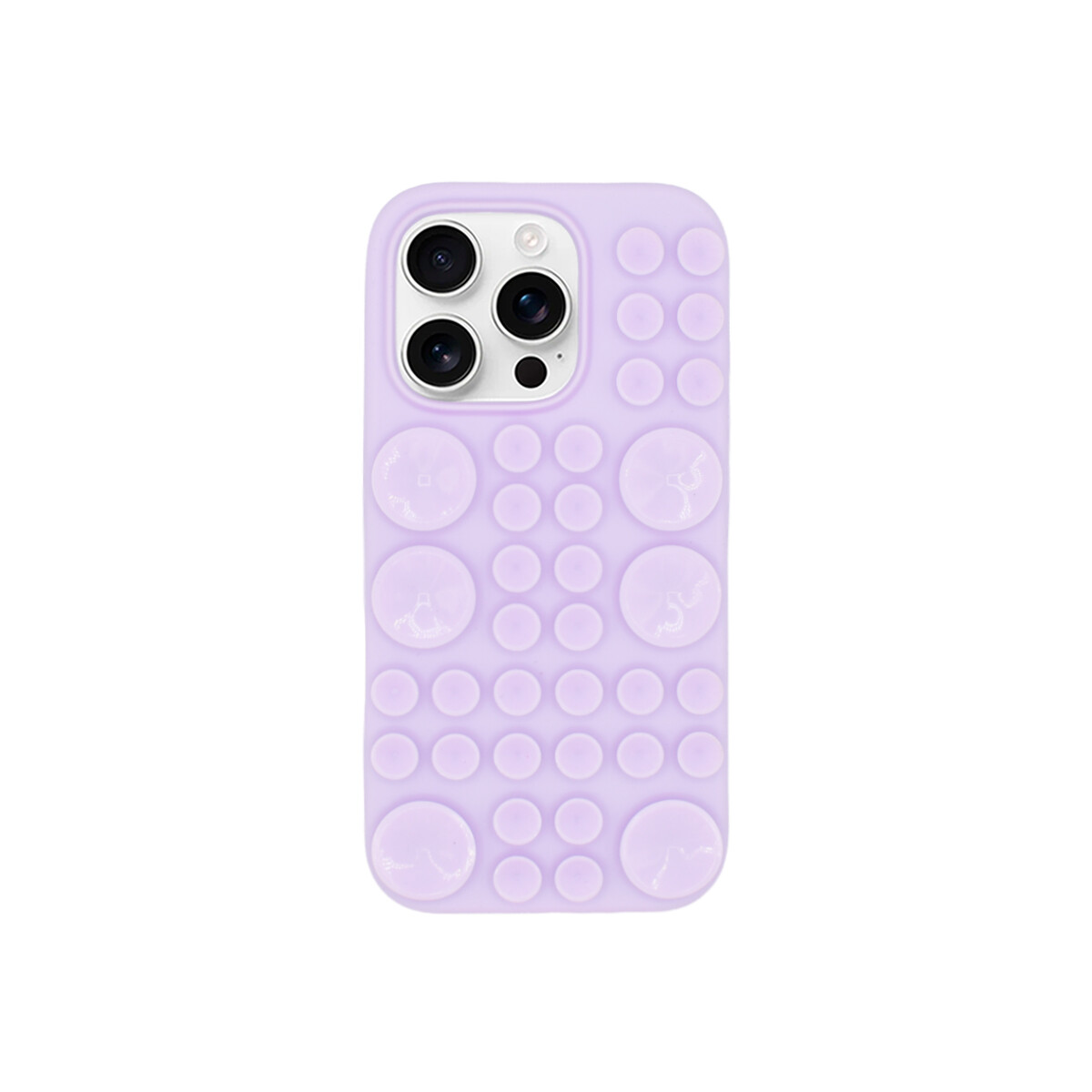 Protector para iPhone 16 Pro con ventosas color lila 