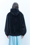 Chaqueta capucha teddy negro