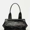 Bolso Mila en cuero arrugado Negro