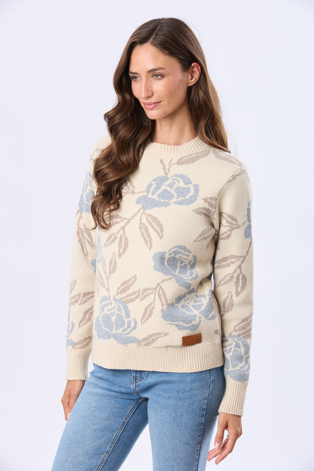 BUZO TEJIDO ESTAMPADO Beige