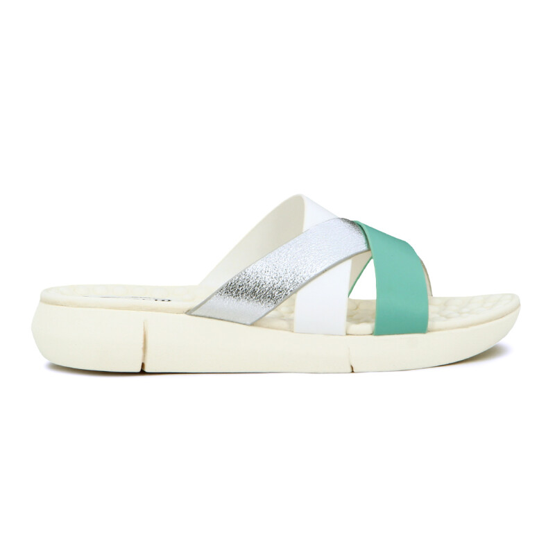Sandalias Mujer Wonder Plantilla Confort Blanco-plata