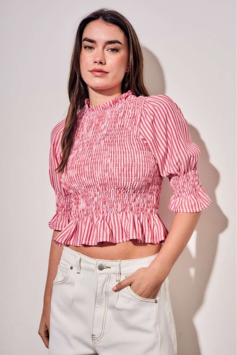 Blusa Rayada - Rosa 