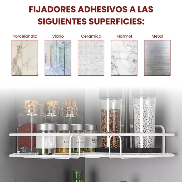 Estantes Esquinero Adhesivo Set X2 Organizador Baño Ducha Plateado Estantes Esquinero Adhesivo Set X2 Organizador Baño Ducha Plateado