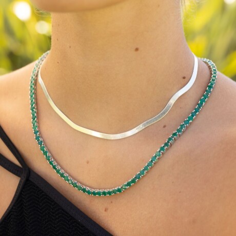 Collar Amara Agata Verde- Plata 925 Collar Amara Agata Verde- Plata 925