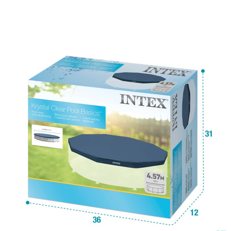 INTEX COBERTOR LONA PARA PISCINA ESTRUCTURAL DIÁMETRO 4.57 METROS Intex Cobertor Lona Para Piscina Estructural Diámetro 4.57 Metros