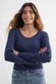 Sweater cuello redondo AZUL MARINO