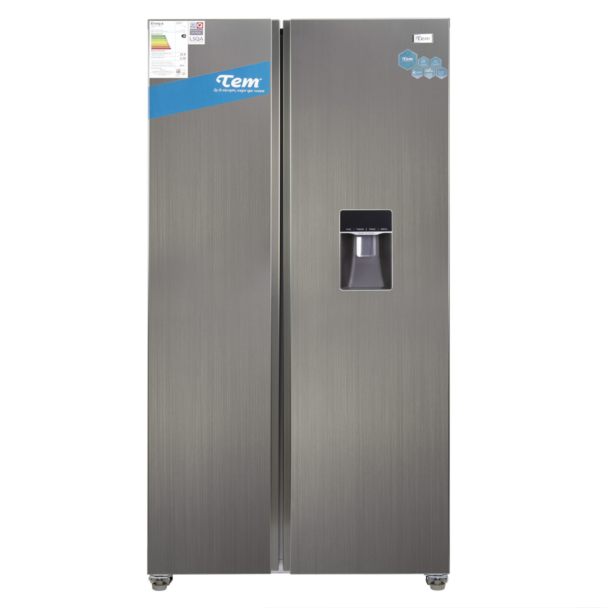 Heladera TEM SBSI T0URFS&SI5417 inox. con dispensador — Magic Center