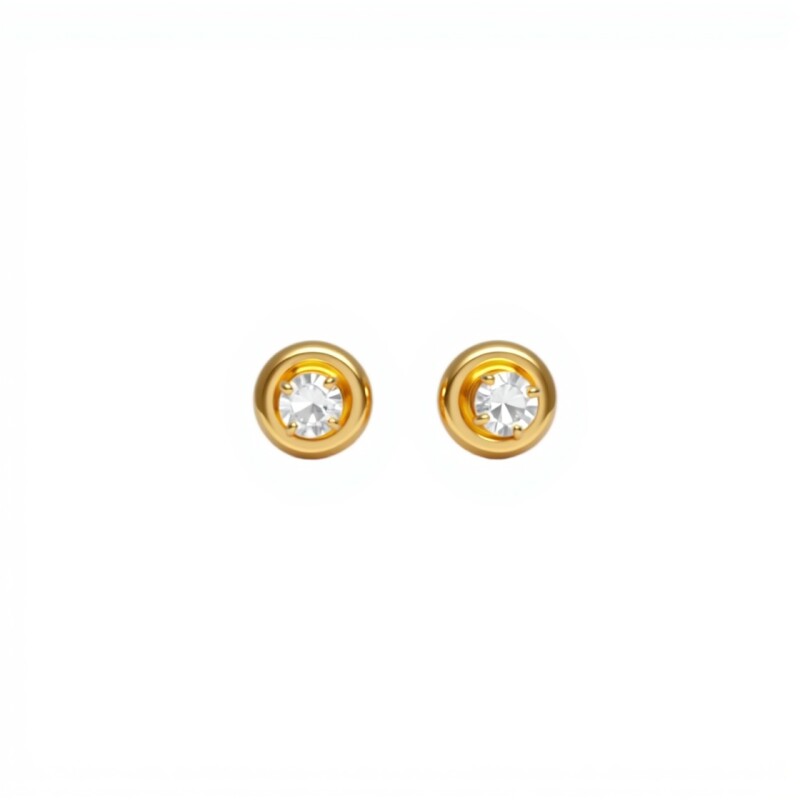 Abridores Zirconia blanca-Oro 18k-Piedra Zirconia-AB9533 conpiedra