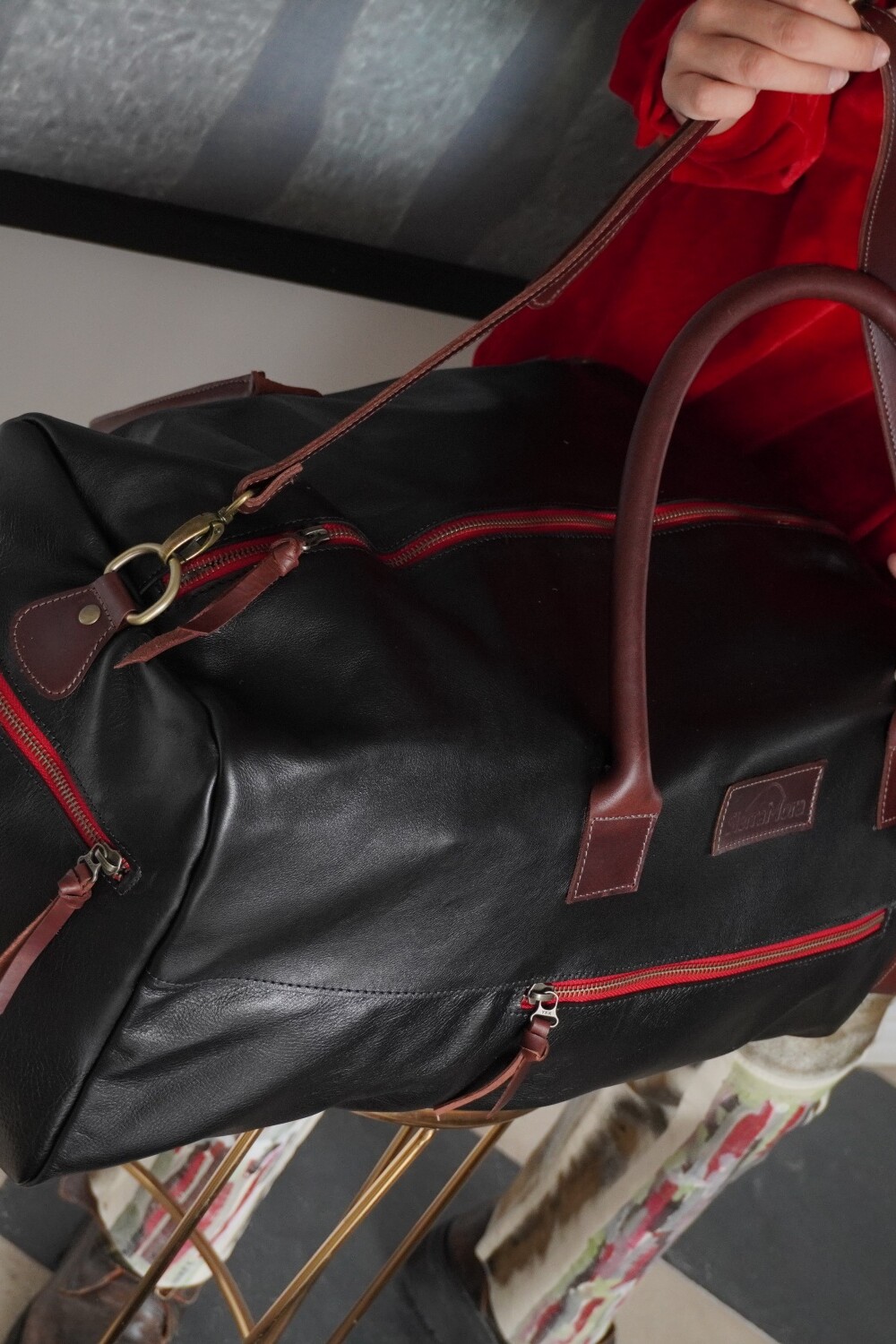 Weekender Bag Negro Red Zip