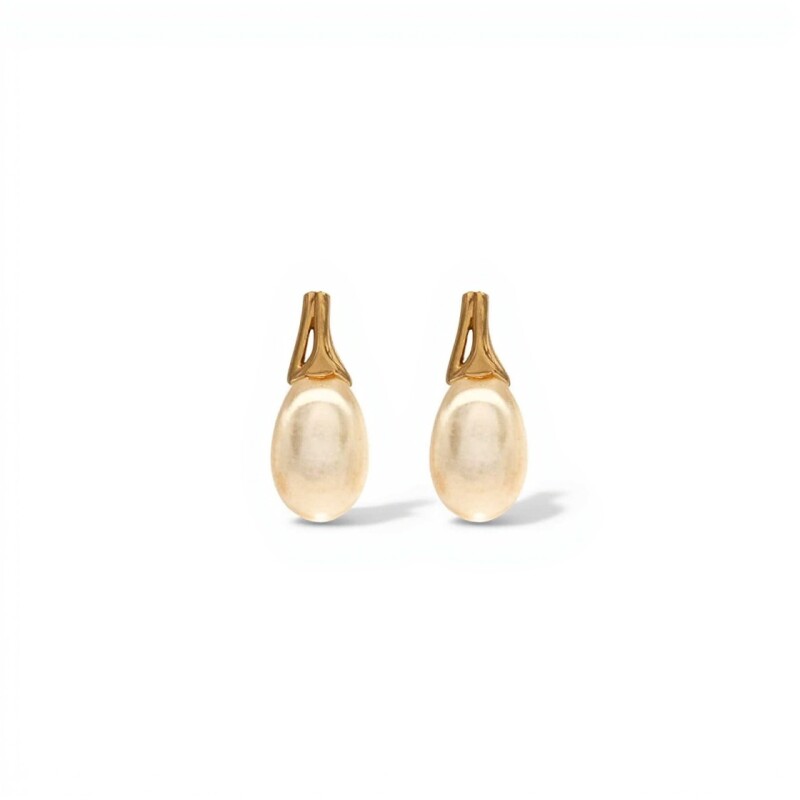 Caravanas Perlas Colgante - Oro bajo - Perla de río - CA8244 conperla