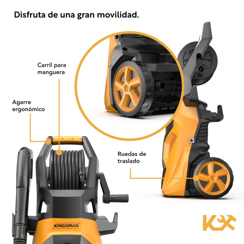 Hidrolavadora Kingsman Alta Presión 152 bar + Accesorios 1800w Hidrolavadora Kingsman Alta Presión 152 bar + Accesorios 1800w