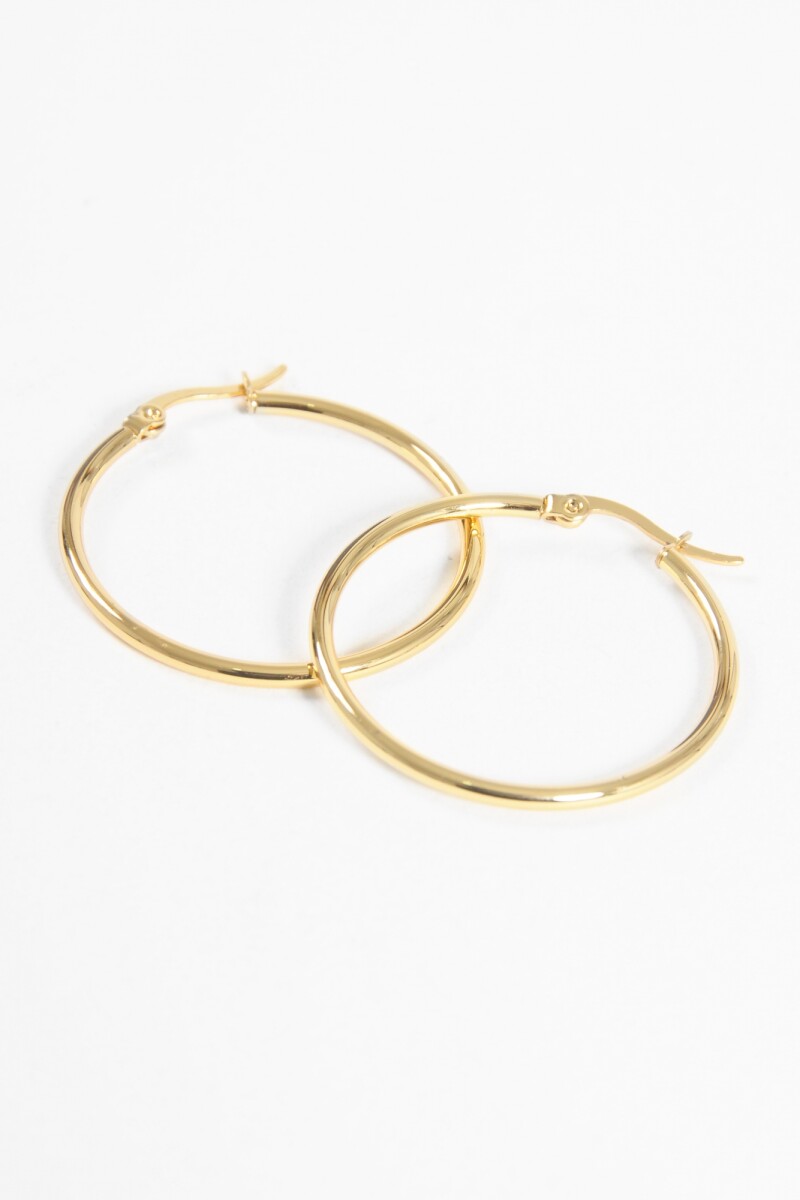 Aros acero large dorado