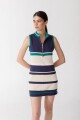 VESTIDO ZIP KNIT Azul Y Verde
