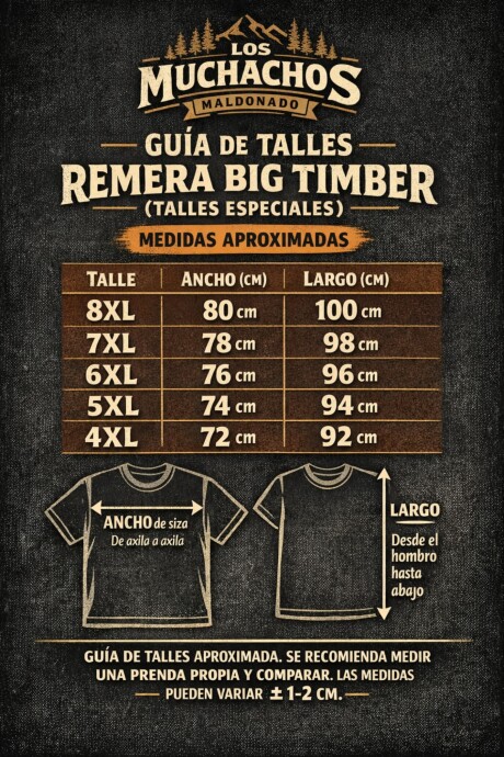 Remera Big Timber Talle Especial NEGRO Remera Big Timber Talle Especial NEGRO