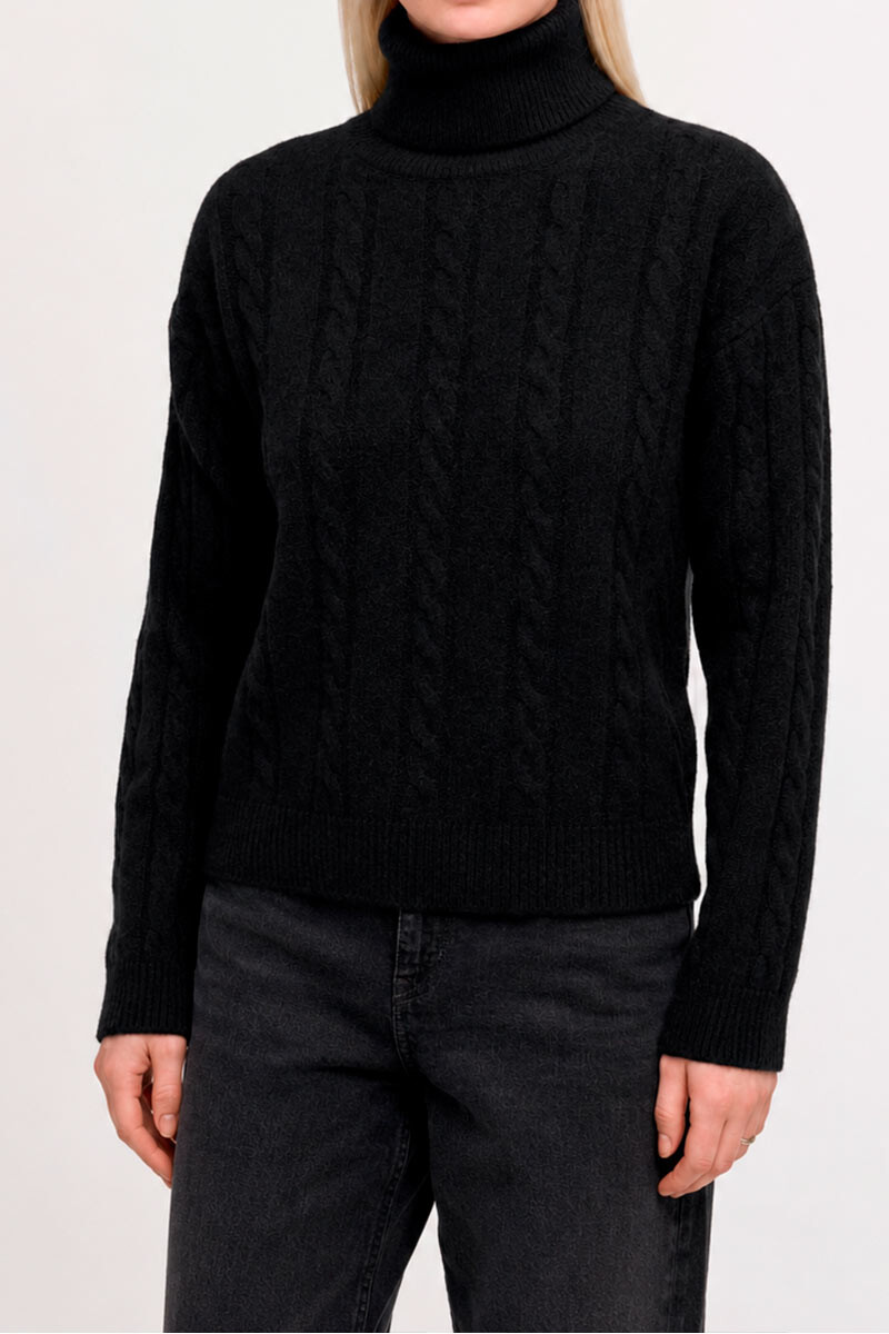 Polera trenza - NEGRO 